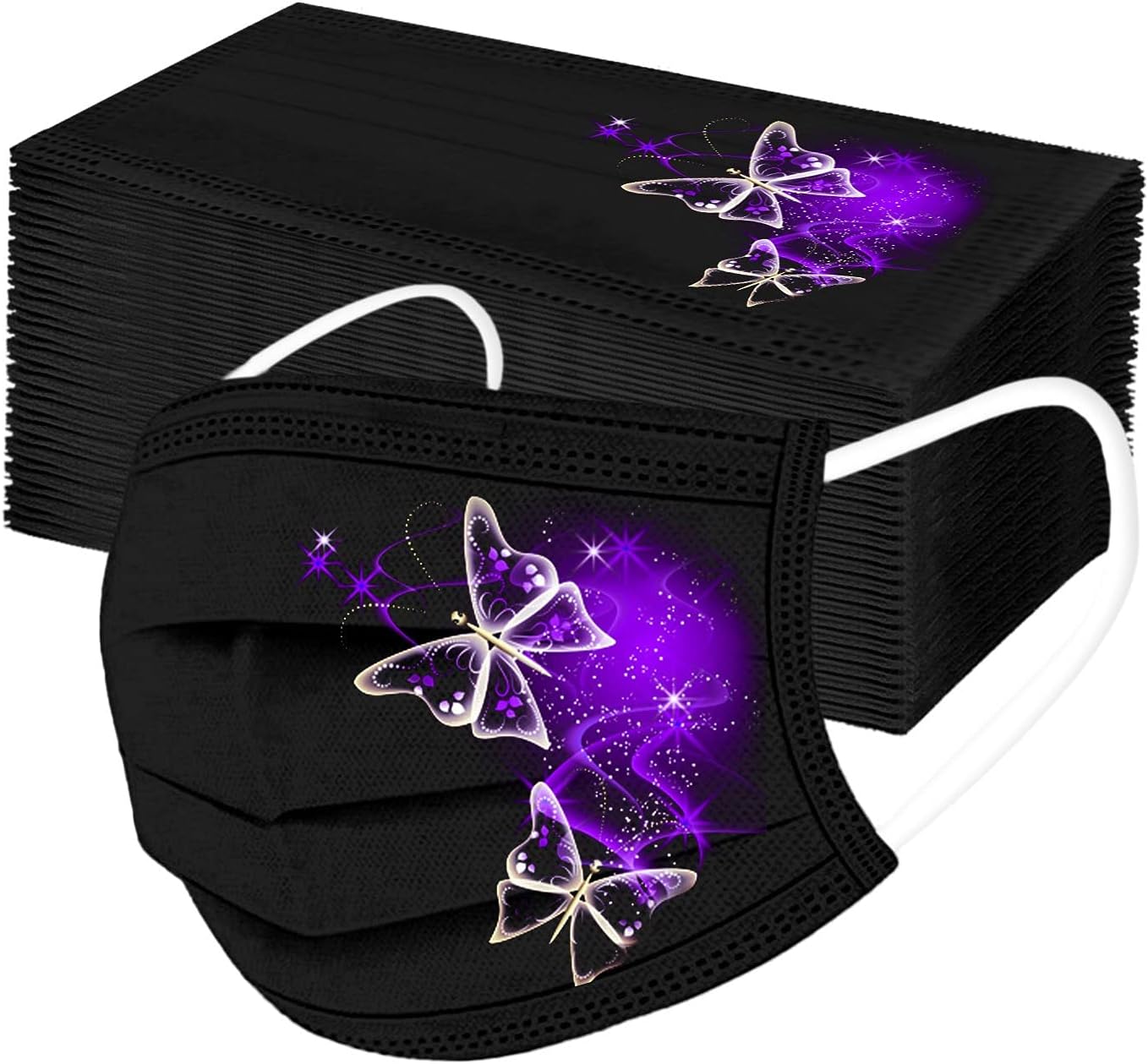 50 máscaras faciales desechables de mariposa para mujeres adultas, cuidado de la piel, para fiestas de vacaciones, regalo de fiesta