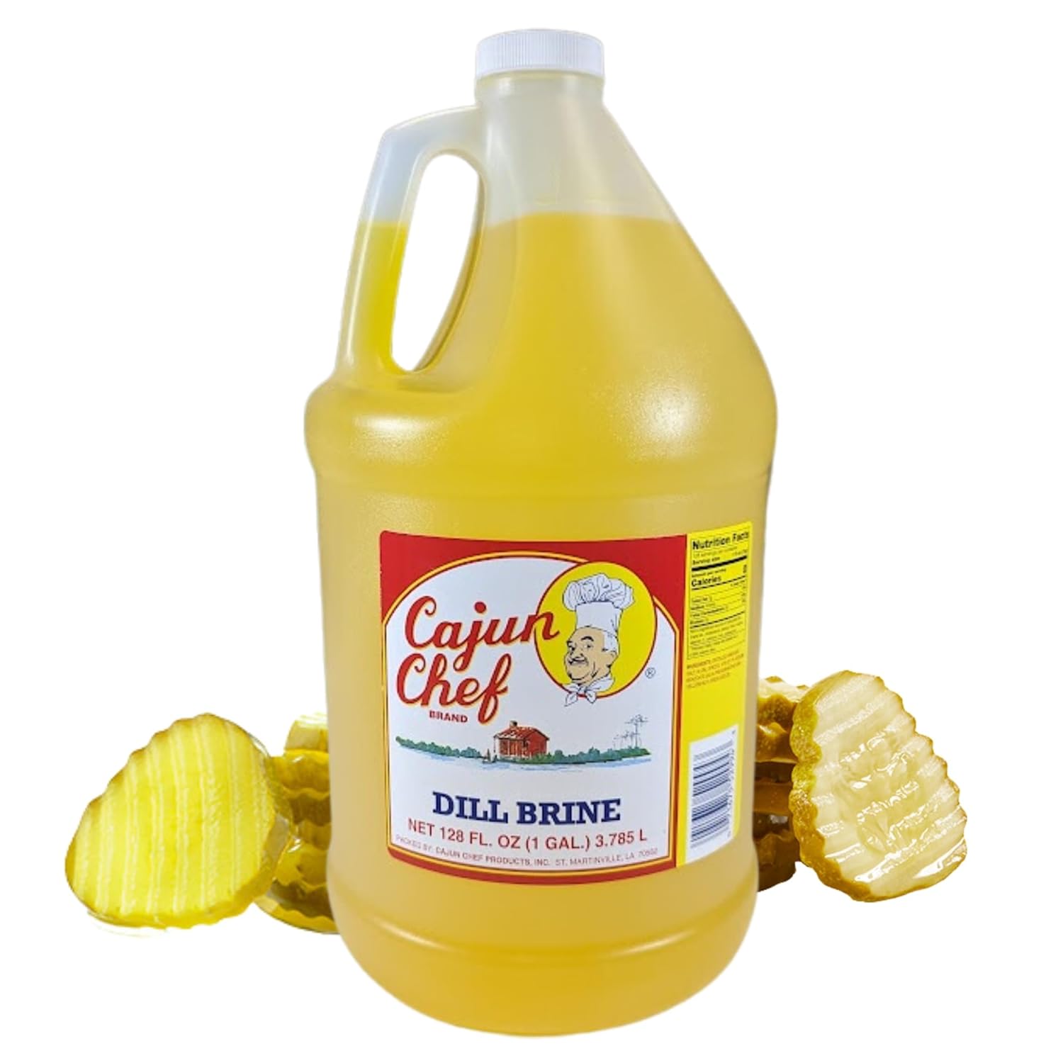 Cajun Chef Salmuera de eneldo – Jugo de pepinillo de 1 galón – Perfecto para salmuera, alivia calambres musculares, Bloody Mary’s, hidratación,