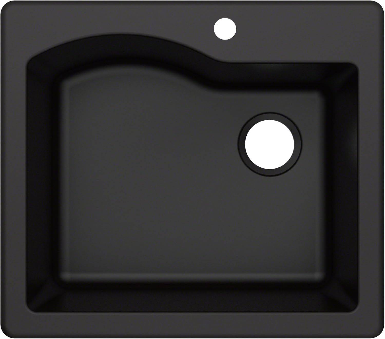 KRAUS KGD-441 Quarza – Fregadero de cocina de granito de doble montaje de 25 pulgadas, color negro