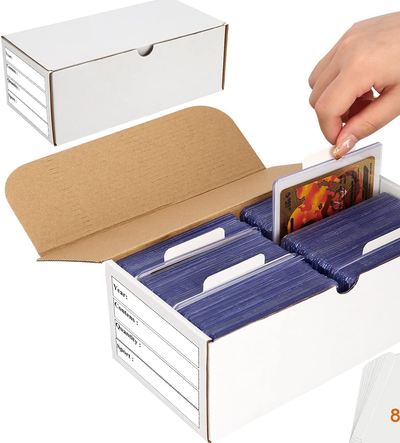 Cajas de cartón para tarjetas intercambiables, béisbol, fútbol, baloncesto, hockey, deportes, caja de almacenamiento de tarjetas coleccionables para