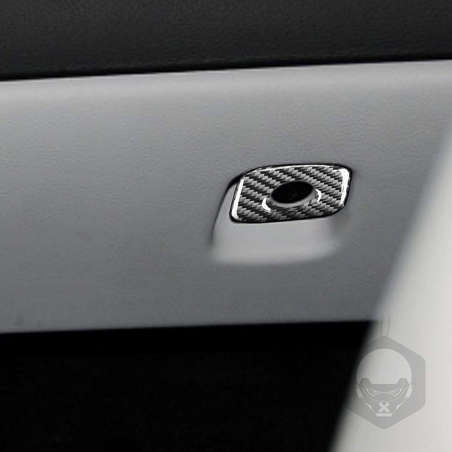 Co-piloto de coche Guantera Cubierta de panel de cerradura para Chevrolet Corvette C6 2005-2013 Guante de fibra de carbono real Manija de puerta
