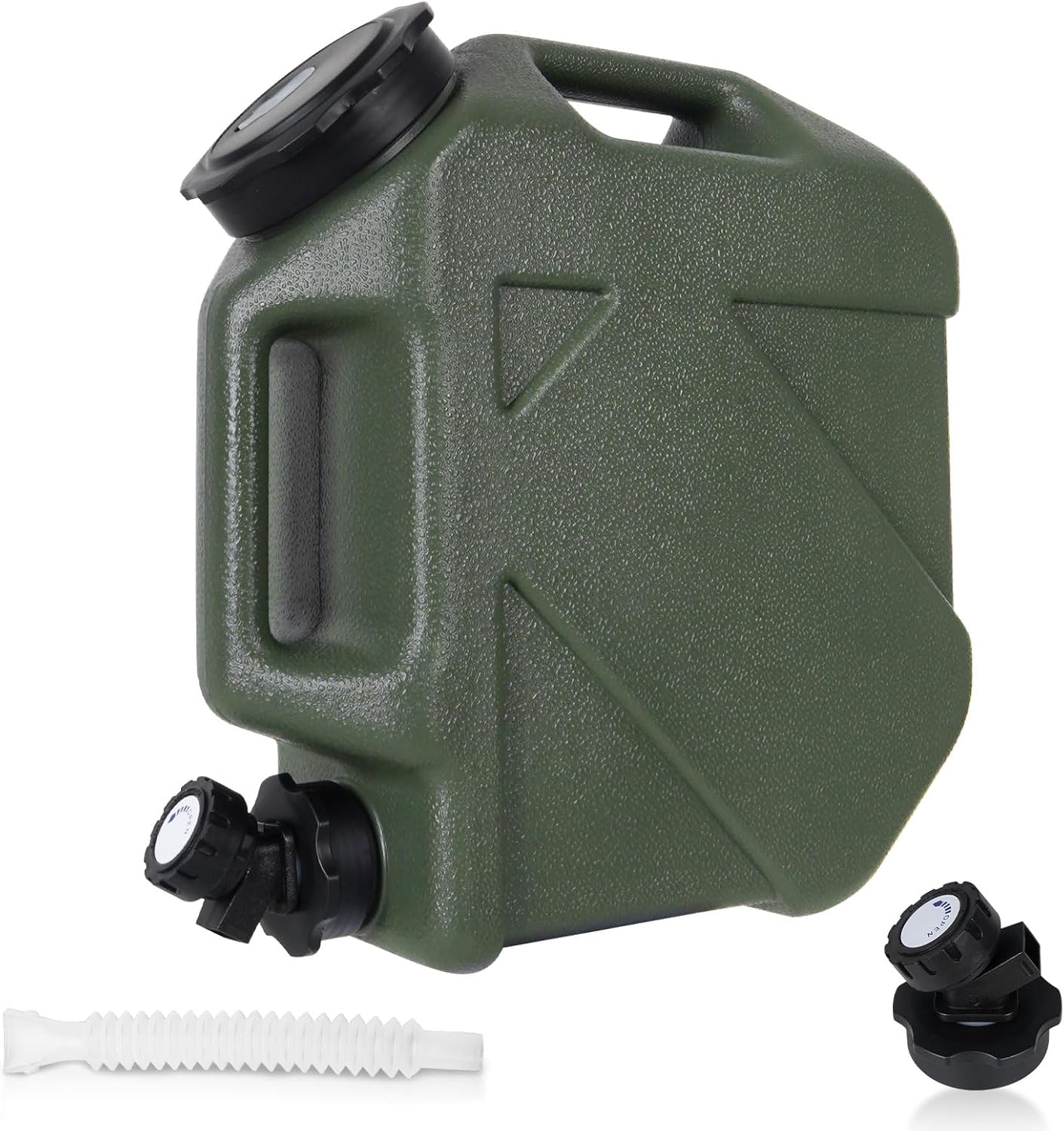 Jarra de agua para camping, contenedores de agua de 2.6 galones, sin BPA, almacenamiento de agua con espita sin fugas, portátil, tanque de agua de