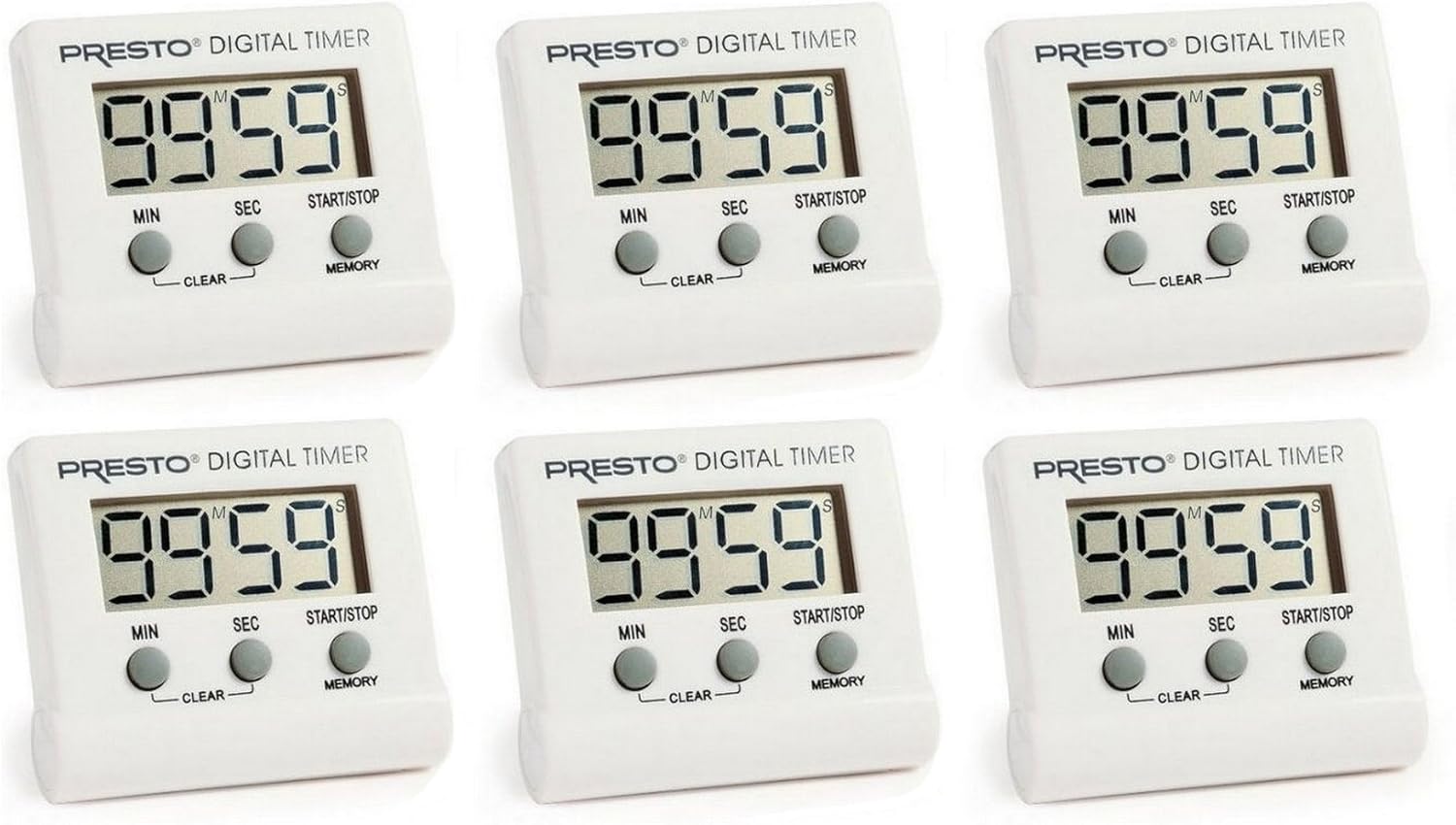 Presto Temporizador digital electrónico 04213, paquete de 6