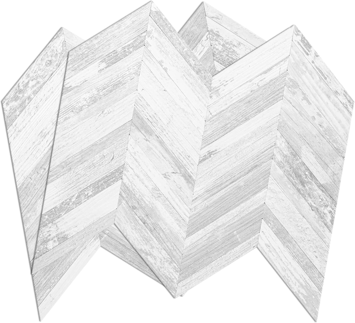 DICOFUN Protector contra salpicaduras de 10 hojas de espiga para despegar y pegar, aspecto de madera blanca vintage, PVC para salpicaduras para