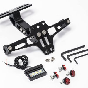 Soporte para placa de matrícula de motocicleta el kit de eliminación de guardabarros universal incluye soporte de placa de luz LED y pernos Soporte para placa de matrícula de motocicleta el kit de eliminación de guardabarros universal incluye soporte de placa de luz LED y pernos