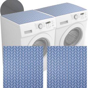 2 fundas para lavadora y secadora de 25.6 x 23.6 pulgadas para la parte superior, alfombrilla protectora antideslizante para secadora, cubierta de 2 fundas para lavadora y secadora de 25.6 x 23.6 pulgadas para la parte superior, alfombrilla protectora antideslizante para secadora, cubierta de