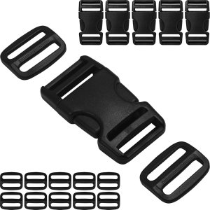 HISUNTEC Hebillas para correas de 1 pulgada 6 juegos de hebilla de liberación lateral + 12 piezas Tri-Glide Sliders Fit 1 pulgada (0.984 in) de HISUNTEC Hebillas para correas de 1 pulgada 6 juegos de hebilla de liberación lateral + 12 piezas Tri-Glide Sliders Fit 1 pulgada (0.984 in) de