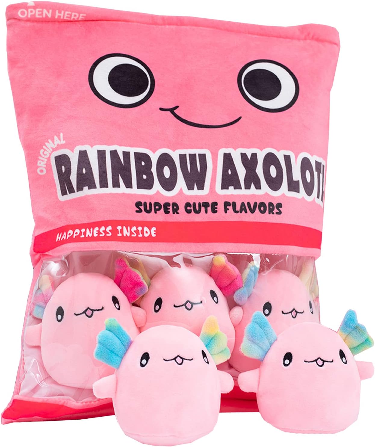 Nenalayo Muñeco de peluche, una bolsa de ajolote, almohada de peluche suave para regalo de cumpleaños, cojín de juguete, regalo para niños (6 bolas