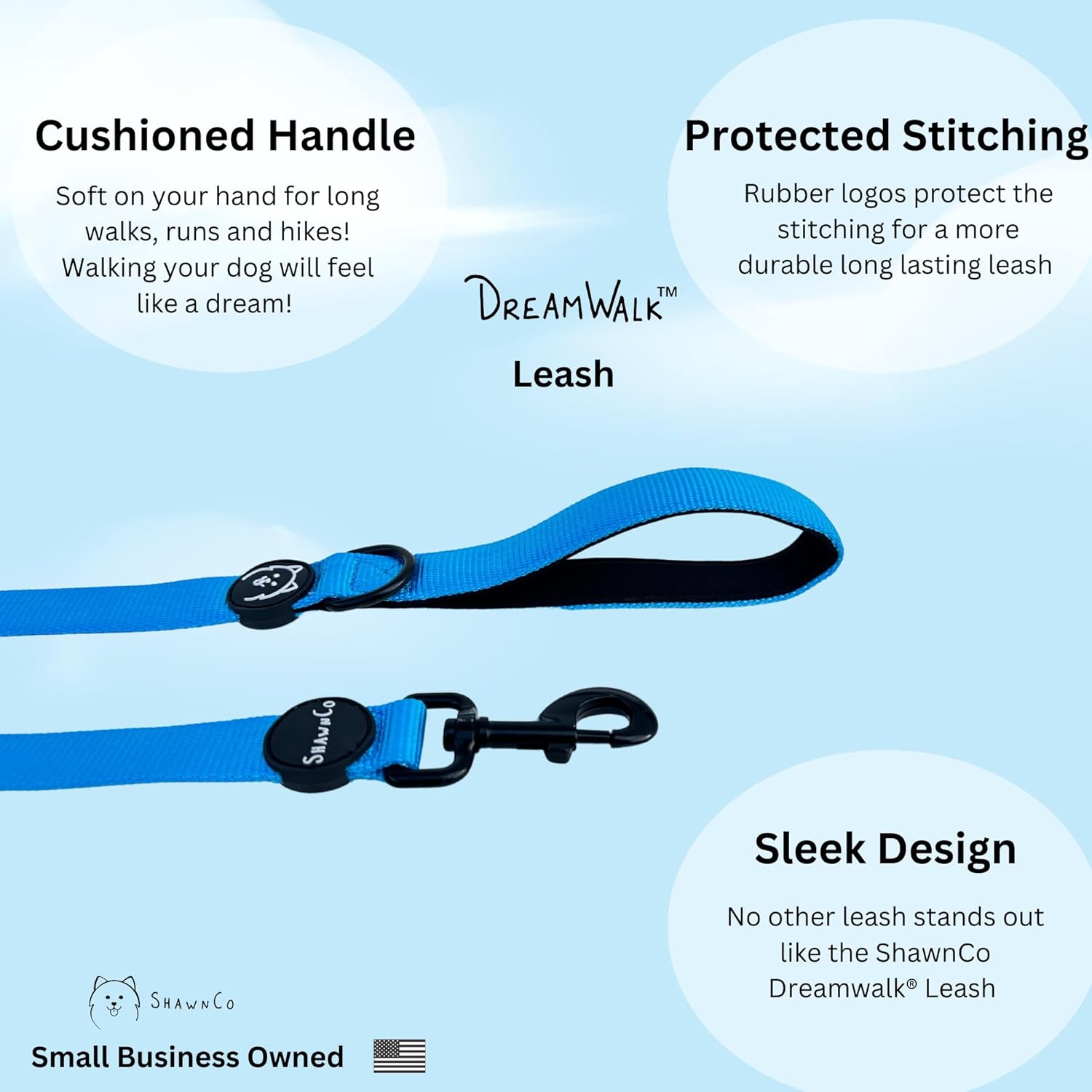 ShawnCo Dream Walk – Correa de nailon para mascotas con mango de neopreno suave para perros pequeños, medianos y grandes (jardín de pecas,