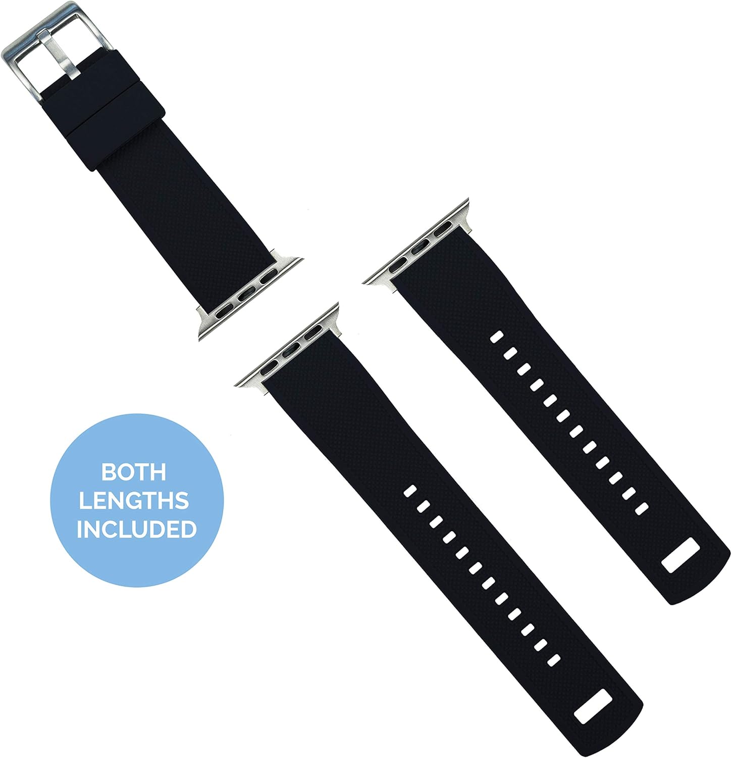 Barton Watch Bands – Extensibles de silicona Elite para reloj – Accesorios y adaptadores negros con deposición física de vapor, de liberación