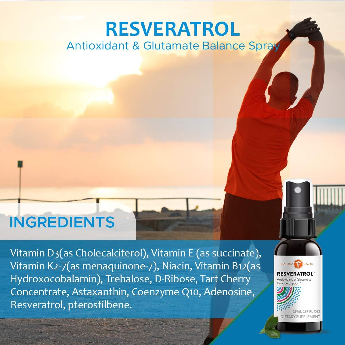 Resveratrol Antioxidante y Glutamato Balance Spray 29ML (.97 FL oz)