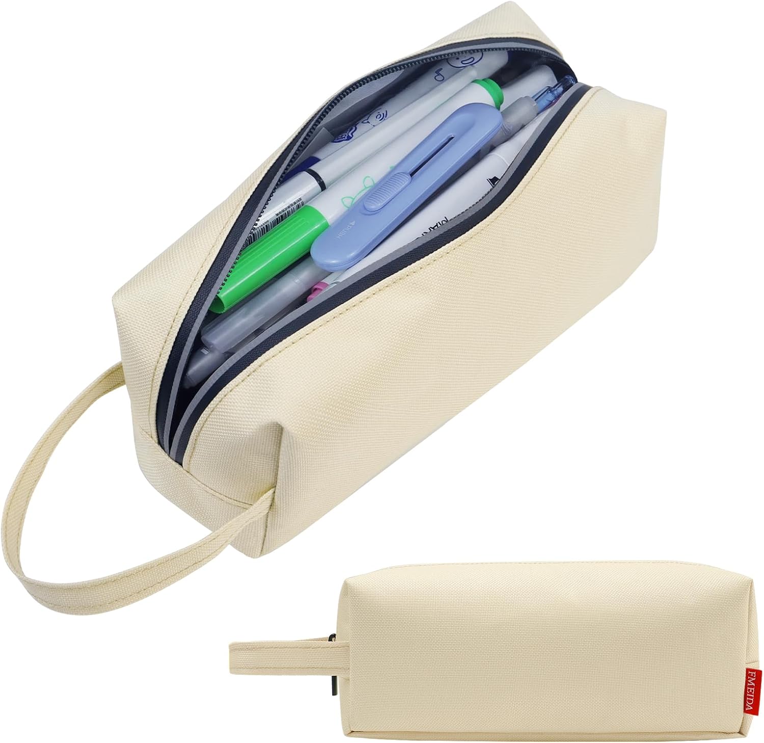 Fmeida Estuche para lápices estético, bolsa de lápices de gran capacidad, estuche portátil para bolígrafos, oficina, papelería, bolsa de maquillaje,