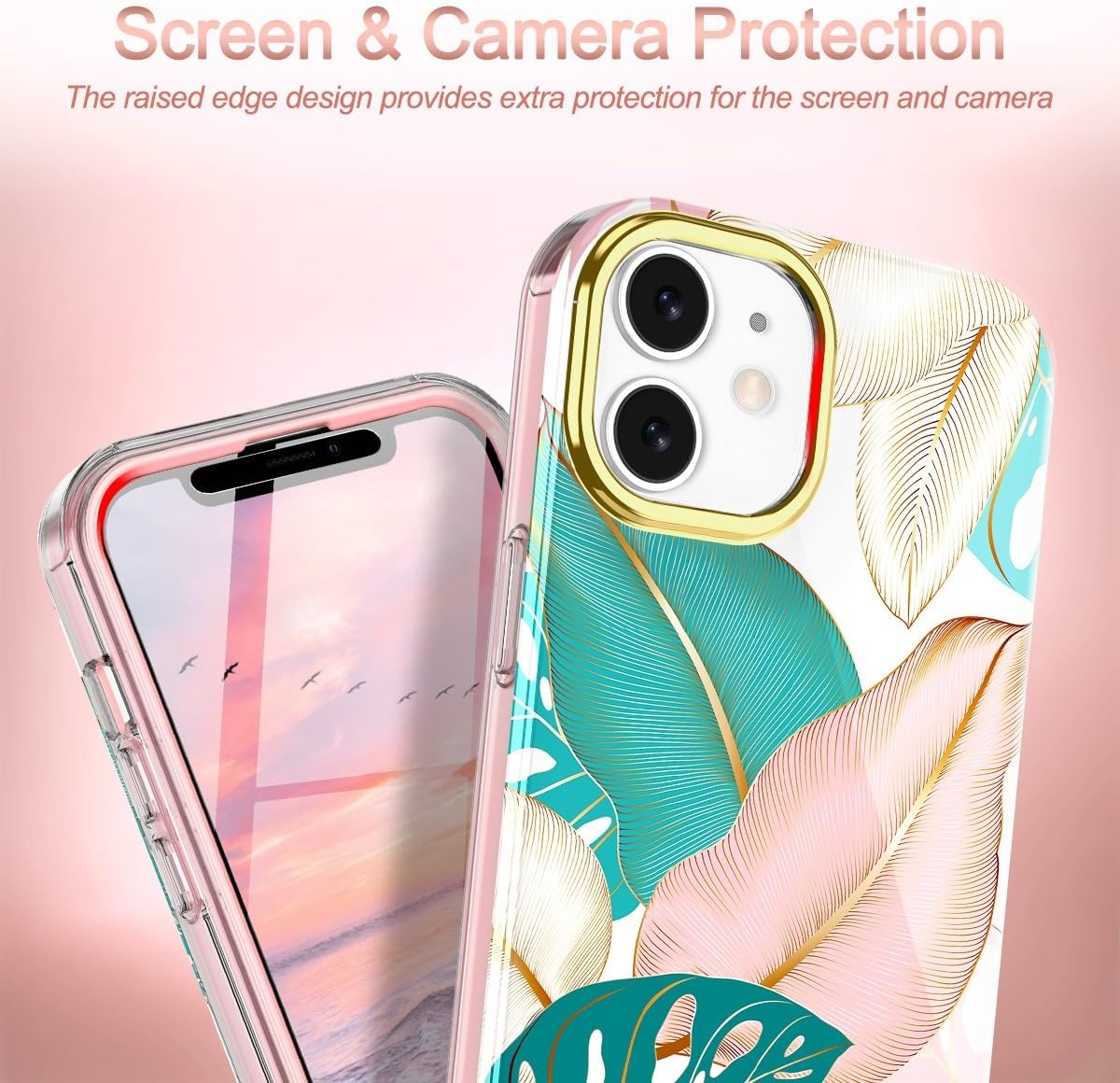 STERKER Funda para iPhone 12 y iPhone 12 Pro, carcasa resistente de cuerpo completo con protector de pantalla sensible al tacto integrado, funda de
