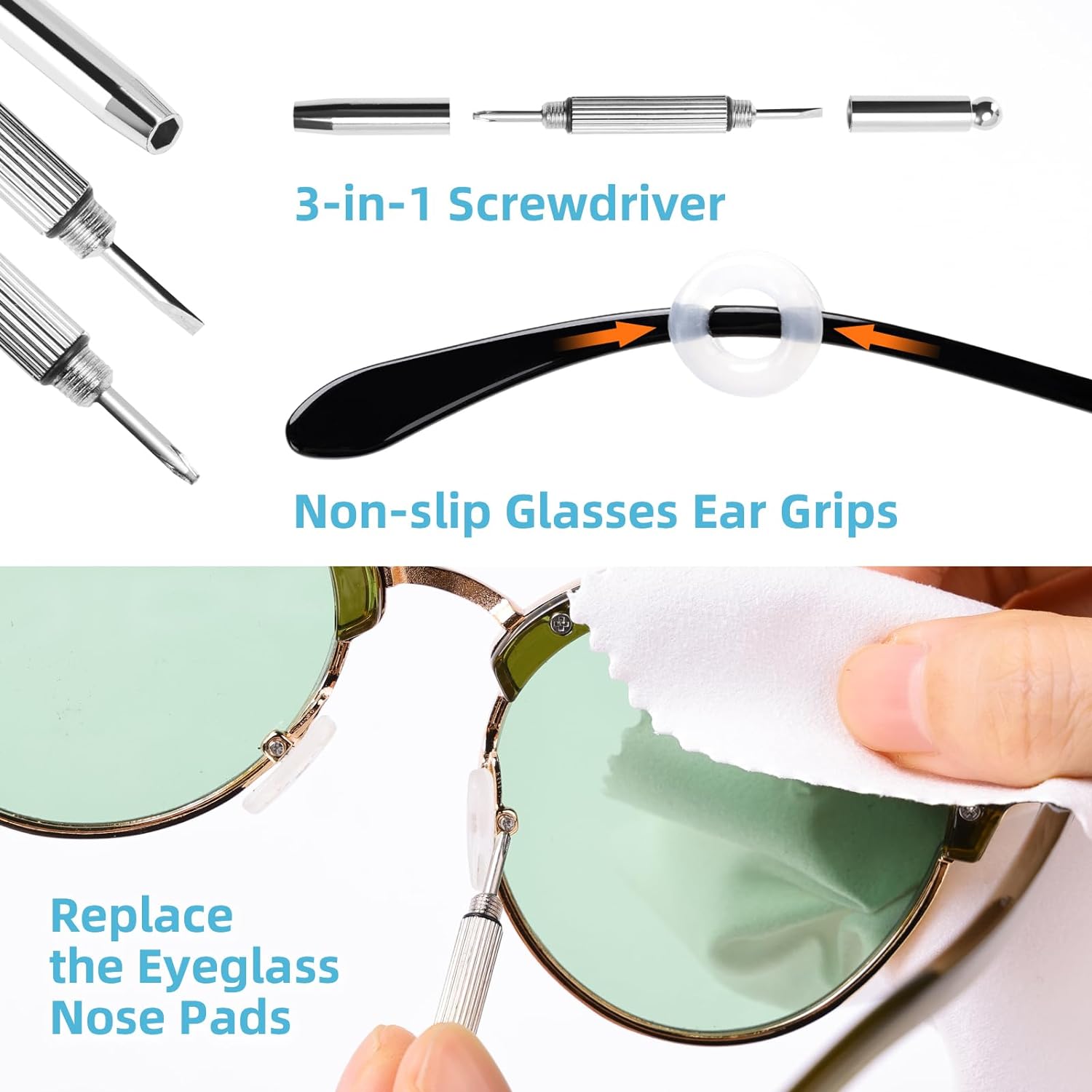 Edglete Kit de limpiador de lentes – Limpiador de lentes antivaho en aerosol con paño de limpieza de lentes de microfibra, kit de reparación de