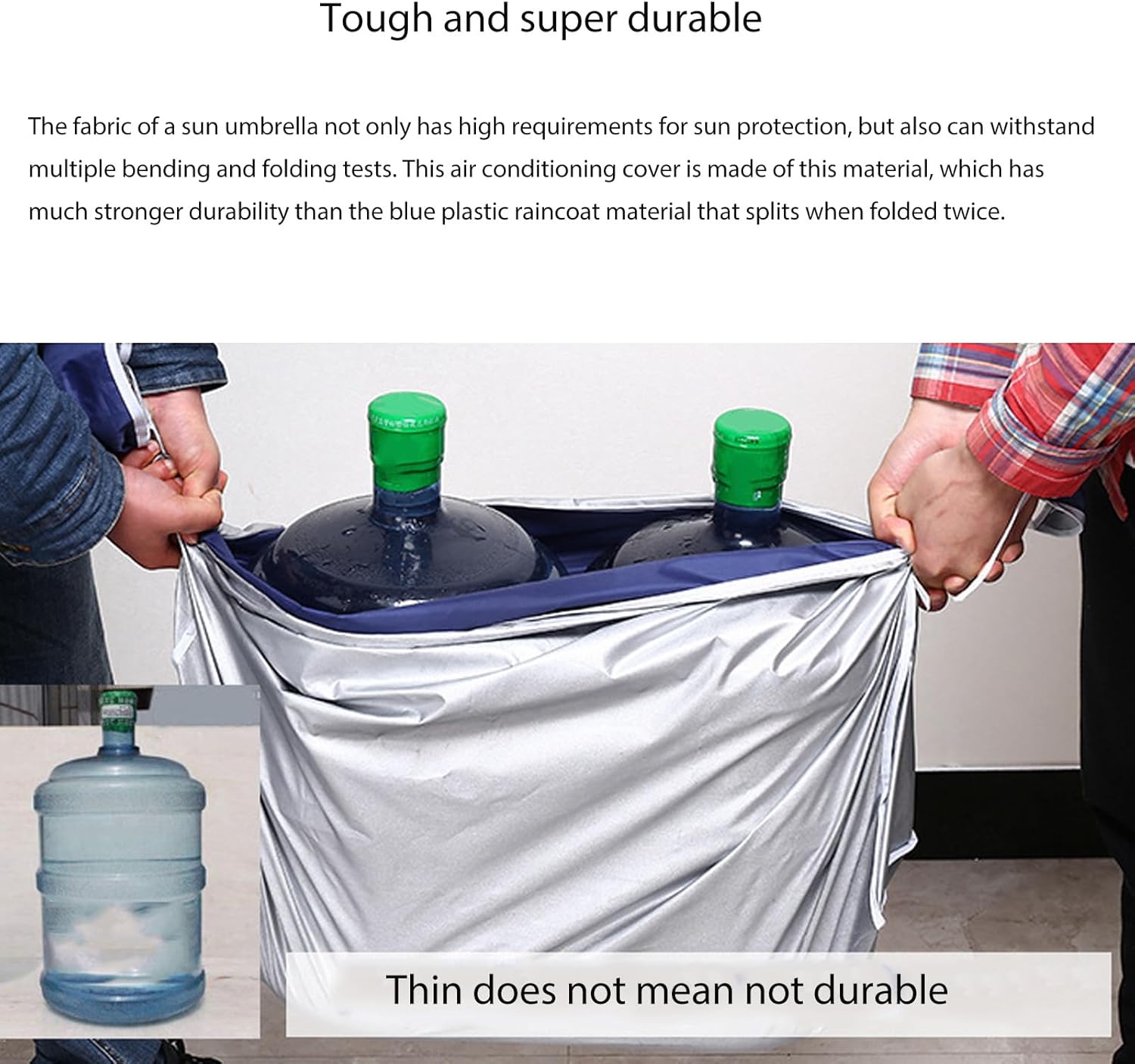 Cubierta duradera de CA para unidades exteriores, protección para todo tipo de clima, resistente al agua, diseño resistente al viento, se adapta a