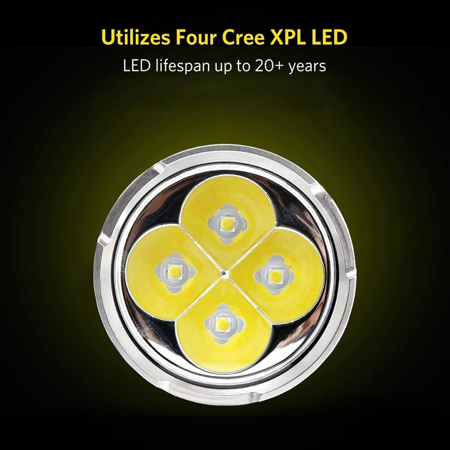Linterna eléctrica de espera ultra larga BLF Q8 4* XPL 5000lm potente linterna LED 18650 reflector profesional procedimiento de operación múltiple