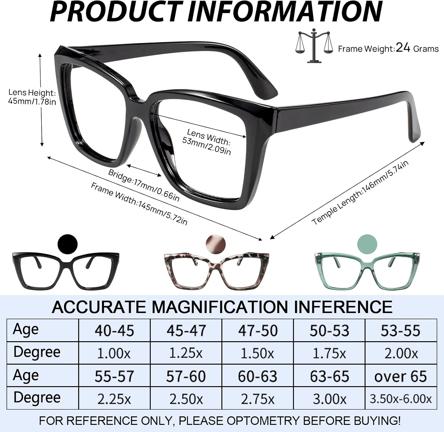 Gafas de lectura de gran tamaño para mujeres y hombres, lectores cuadrados grandes de 1.0 1.25 1.5 1.75 2.0 2.25 2.5 a 3.5