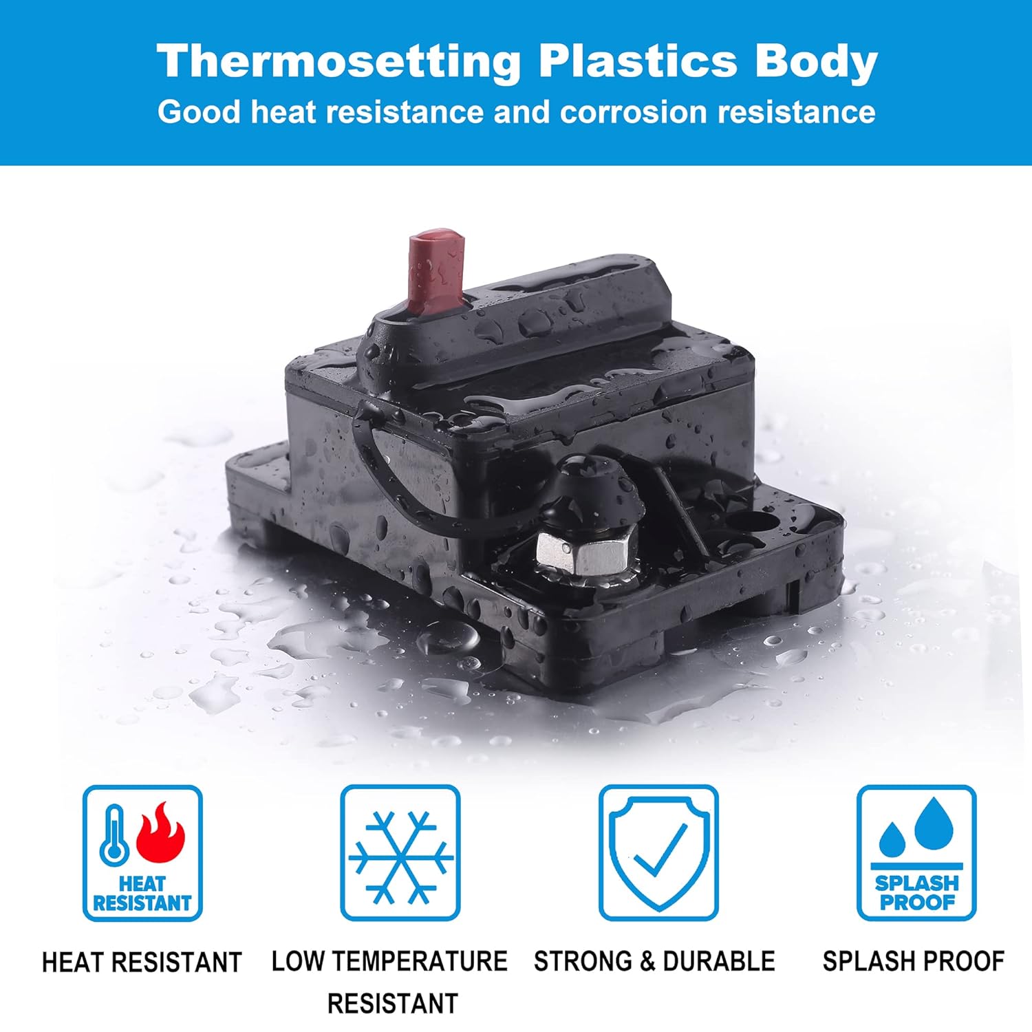 PlusRoc Disyuntor de amplificador con interruptor de reinicio manual para motor de arrastre de barco, remolque, camión, vehículo RV
