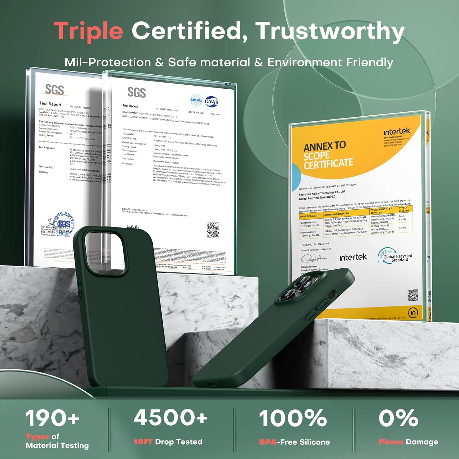 TOCOL Funda 5 en 1 para iPhone 14 Pro Max, 2 protectores de pantalla + 2 protectores de lente de cámara, funda delgada de silicona líquida para