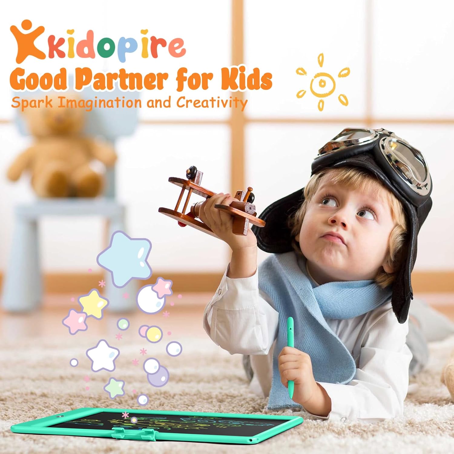 Tableta de escritura LCD para niños, 10 pulgadas, paquete de 2 almohadillas de dibujo, tableta de dibujo, tablero de garabatos, juguetes para niños