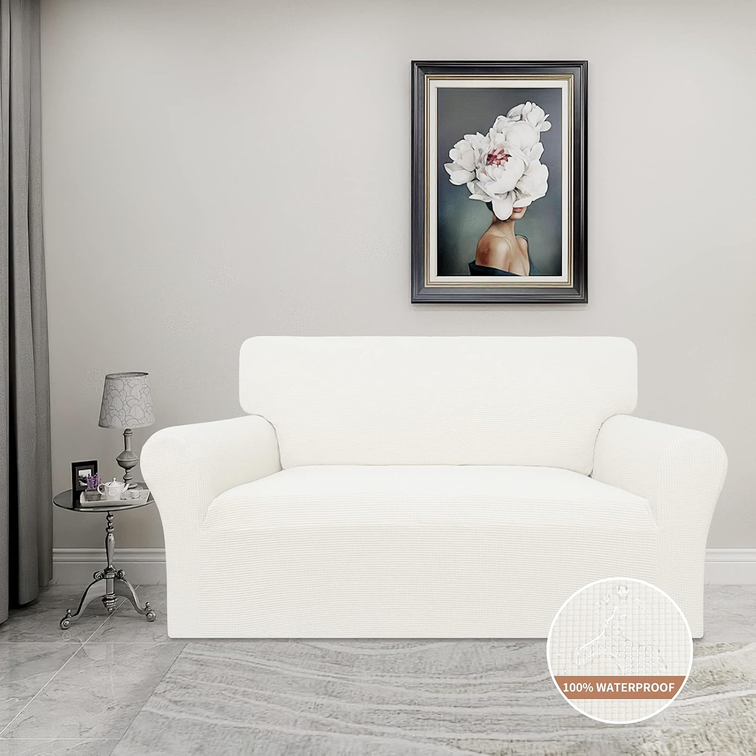 Easy-Going – Funda de sofá 100% impermeabilidad doble, diseño jacquard elástico, protector de muebles a prueba de fugas para niños, mascotas, perros
