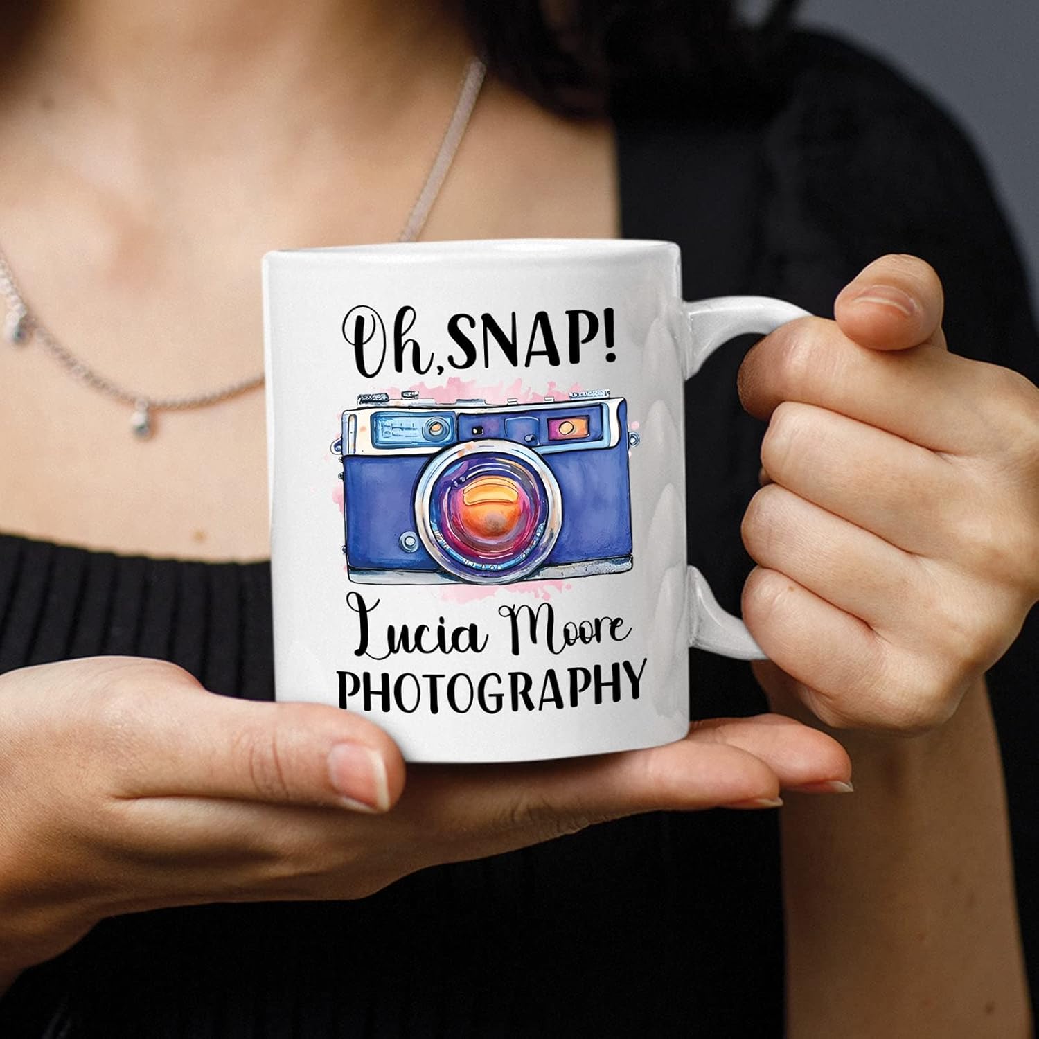 Oh, Snap! Taza de té de fotografía  Taza de café personalizada para fotógrafo con nombre  Taza de cerámica para fotógrafos  Regalo para amantes de