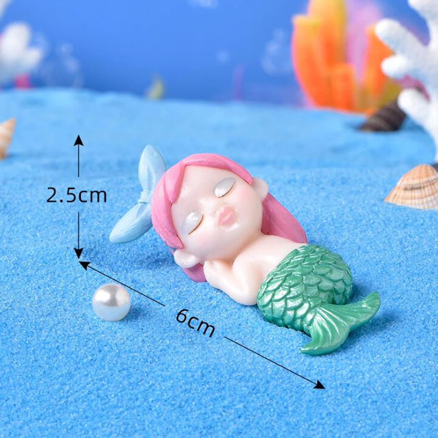 Figuras de sirena en miniatura, 4 piezas de decoración de pastel de muñeca de sirena, juego de colección de figuras de sirena, jardín de hadas,