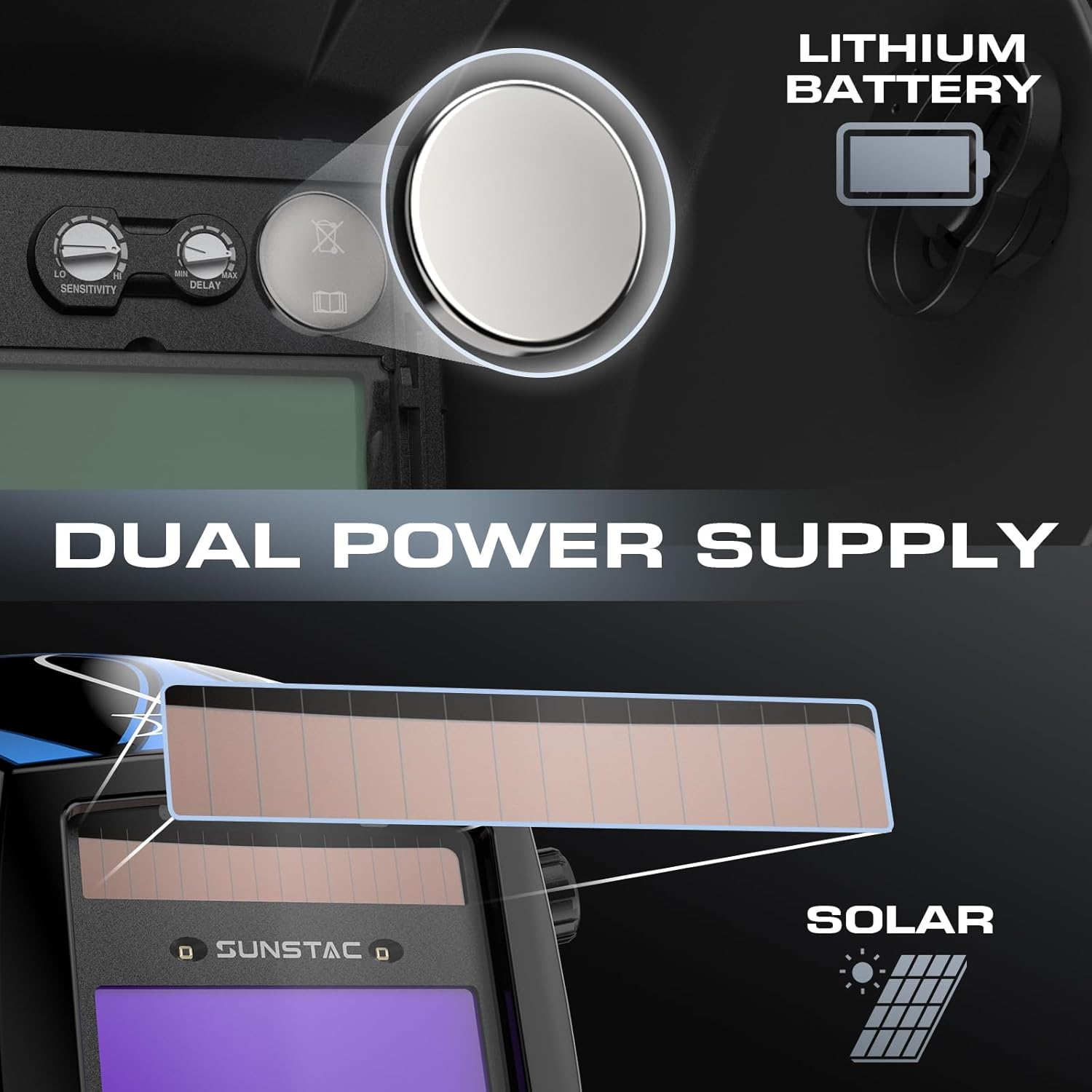 Casco de soldadura con pantalla de oscurecimiento automático 1111 claridad óptica de color verdadero, energía solar 4 sensor de arco amplia sombra