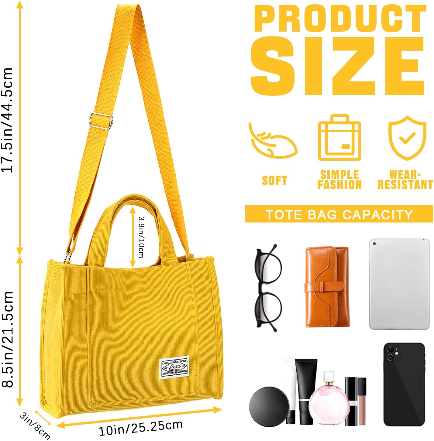Bolsa de pana para mujer, pequeña bolsa de mano, mini bolsa estética cruzada, bolso de mano – Trabajo y viajes de compras