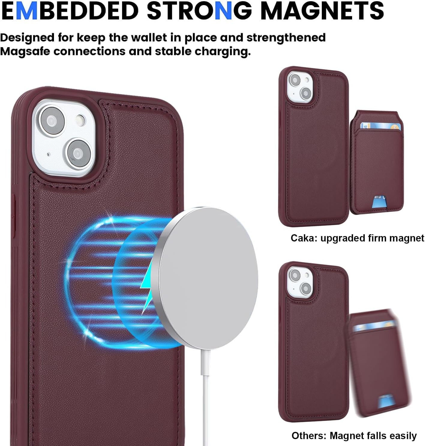 Havaya Magsafe – Funda para iPhone 13 Mini con tarjetero para iPhone 13 Mini, cartera Magsafe compatible con cartera desmontable 2 en 1 para mujeres