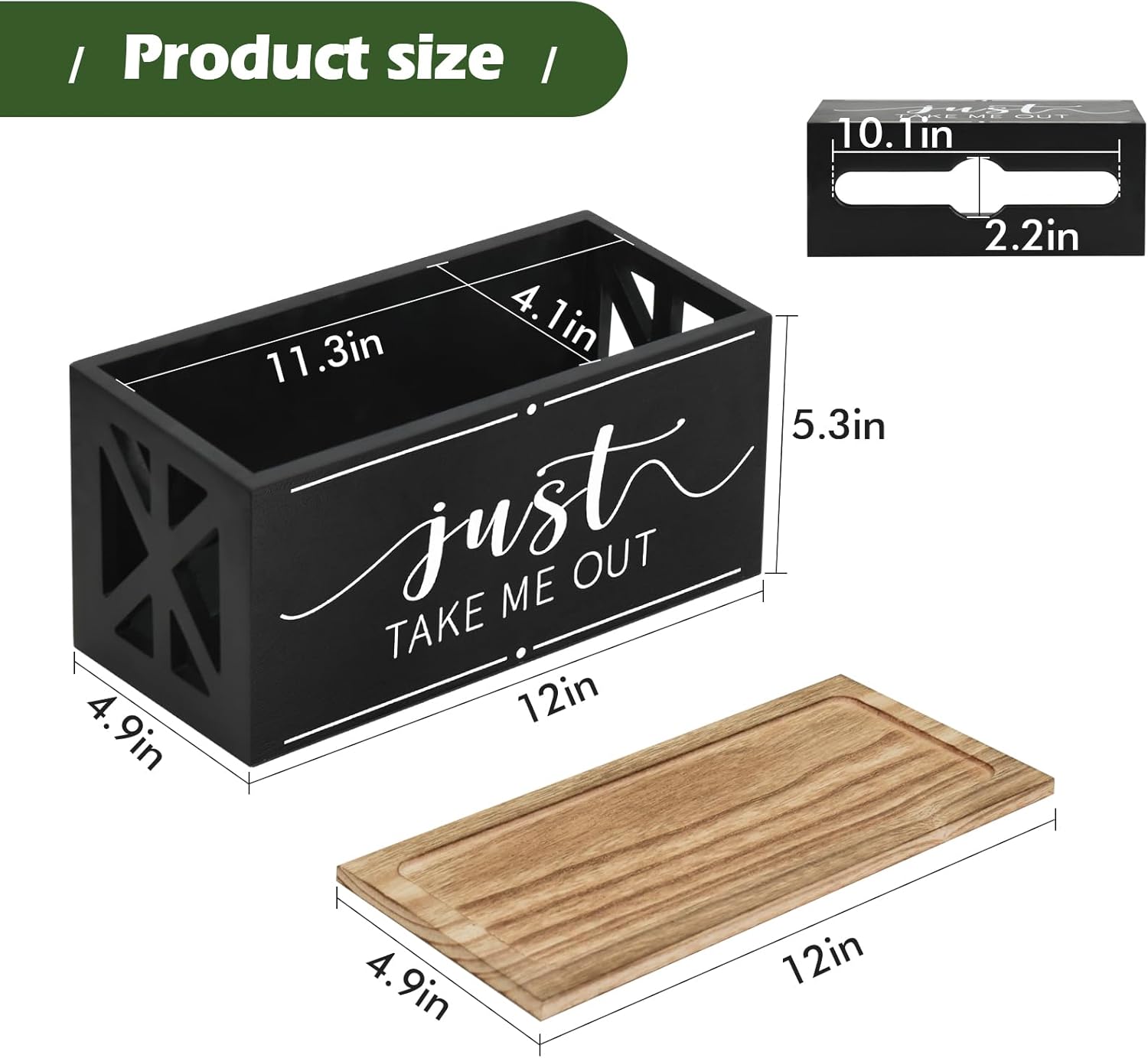 Dispensador de toallas de papel de madera para montaje en pared, soporte de toalla de papel para encimera con tapa para el hogar y comercial, granja