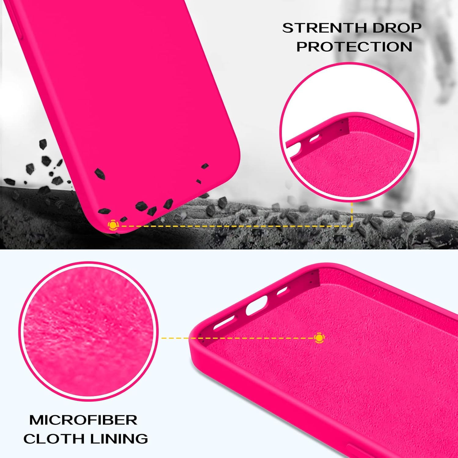 GaoBao Funda para iPhone 13 Pro Max, funda de silicona suave de goma, forro de microfibra, parte trasera dura, a prueba de golpes, funda protectora
