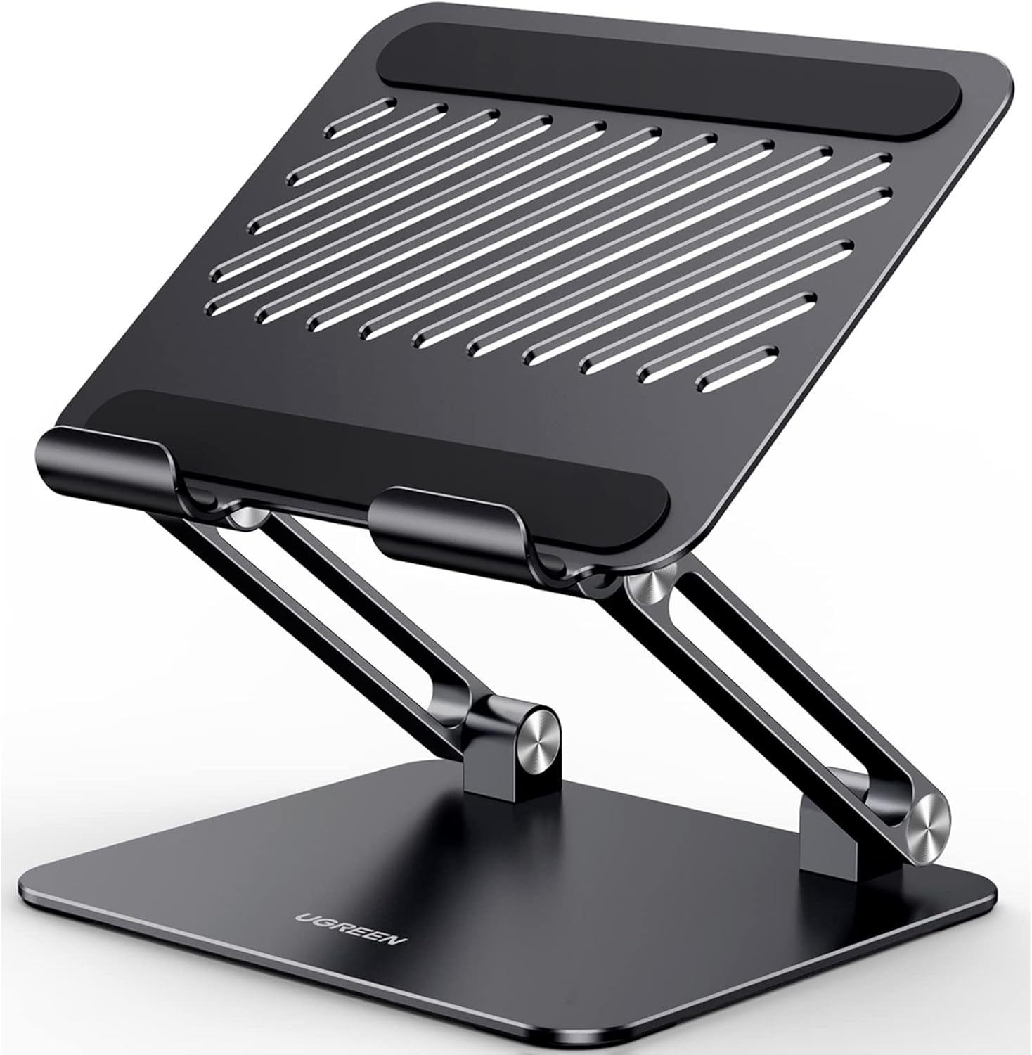 UGREEN Soporte para tablet para escritorio, soporte de doble varilla de aluminio, soporte para tableta, base ajustable, elevador multiángulo,