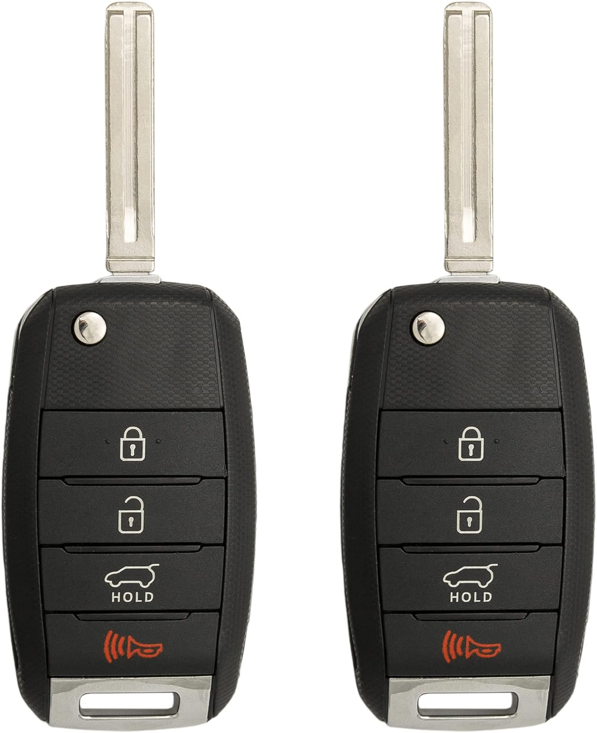 Keyless2Go Repuesto para llave remota de 4 botones Kia NYODD4TX1306-TFL (TF FL) 95430-2T560 (chip 4D60) – Paquete de 2