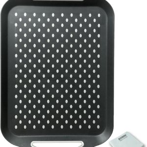 Bandeja grande antideslizante para servir alimentos con asas, bandeja rectangular antideslizante no tóxica apta para lavavajillas para aperitivos, Bandeja grande antideslizante para servir alimentos con asas, bandeja rectangular antideslizante no tóxica apta para lavavajillas para aperitivos,