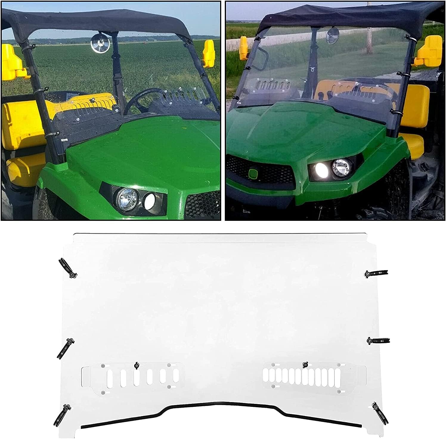 ECOTRIC Parabrisas completo compatible con John Deere Gator XUV 550 560 590i 1,935.7 ft RSX 850i 860i resistente transparente resistente a los