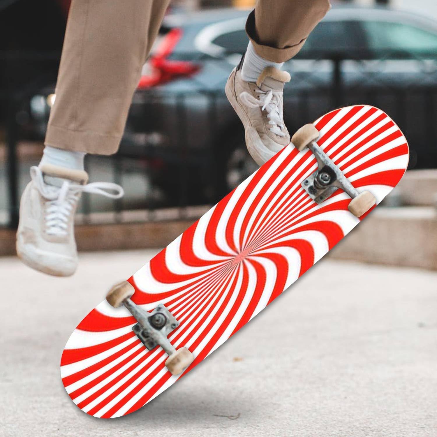 Patinetas sin costuras para principiantes, 31 x 8 pulgadas, de arce, doble patada, cóncavas, monopatines completos al aire libre para adultos,