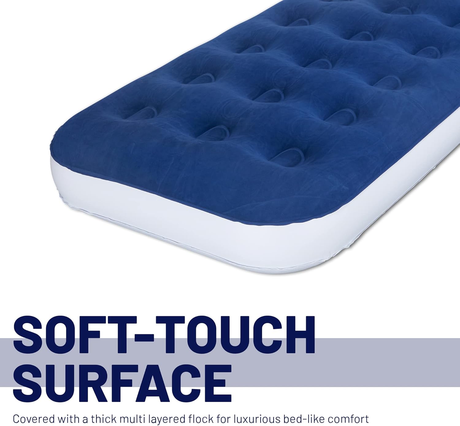 Colchón inflable de lujo duradero de 9 pulgadas con tecnología Comfort Coil y bomba de alta capacidad, bueno para campamento, hogar y viajes