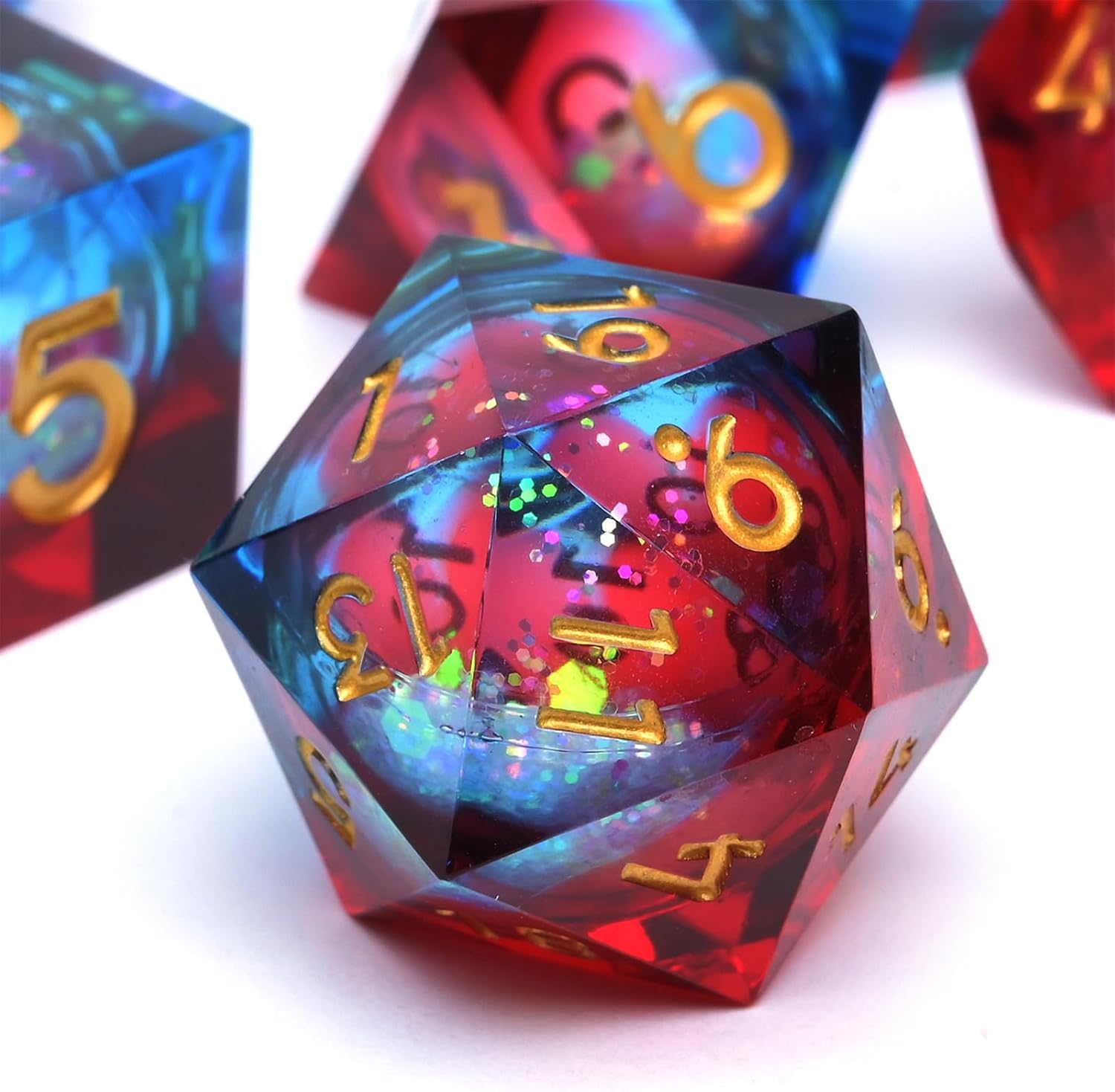 Dungeons and Dragons – Juego de dados de núcleo líquido D&D, juego de dados de resina poliédrica DND, utilizado para juegos de rol, juego de dados