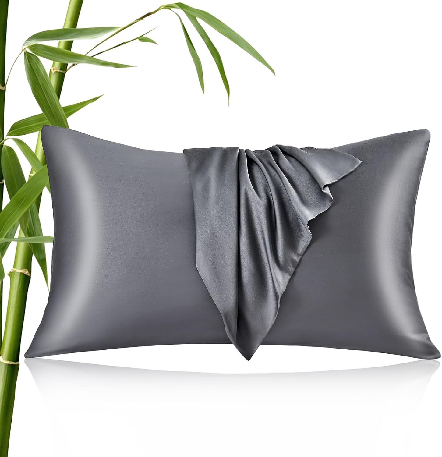 Juego de 2 fundas de almohada de 600 hilos tamaño King, 100% rayón refrescantes para personas que duermen con calor, fundas de almohada suaves y
