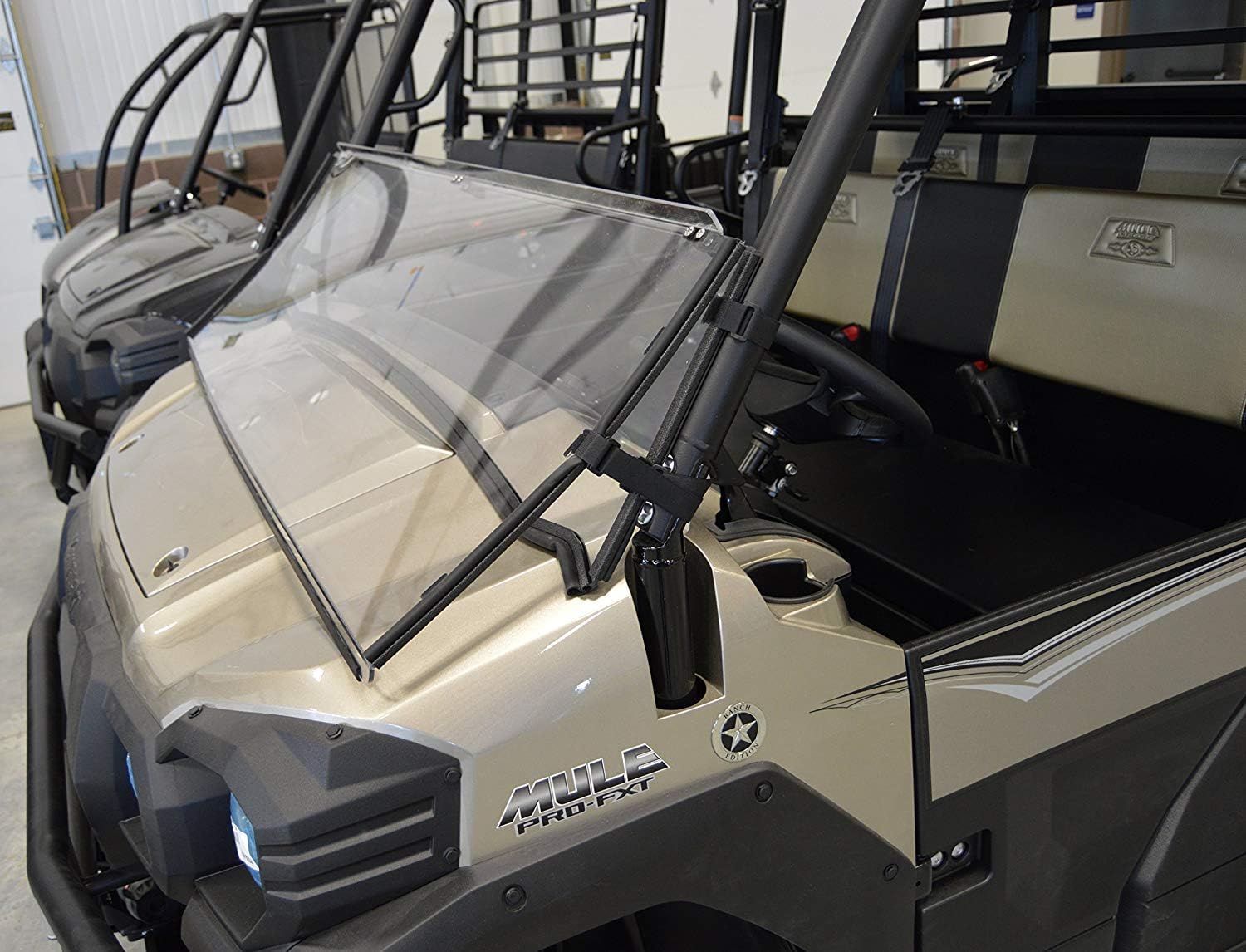 Kawasaki, Mule Pro Series (2015 & posteriores), techo y parabrisas plegable y protector de viento, lo último en versatilidad, resistente contra