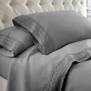 Modern Threads Sábanas de encaje de ganchillo de microfibra suave, sábanas de microfibra de lujo, incluye sábana encimera, sábana bajera con Modern Threads Sábanas de encaje de ganchillo de microfibra suave, sábanas de microfibra de lujo, incluye sábana encimera, sábana bajera con