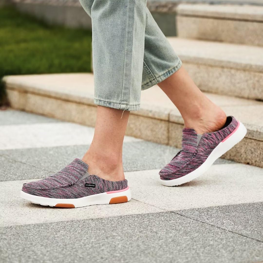 OrthoComfoot Zapatos ortopédicos de lona para mujer, cómodas pantuflas con soporte de arco para fascitis plantar, mocasines ortopédicos casuales