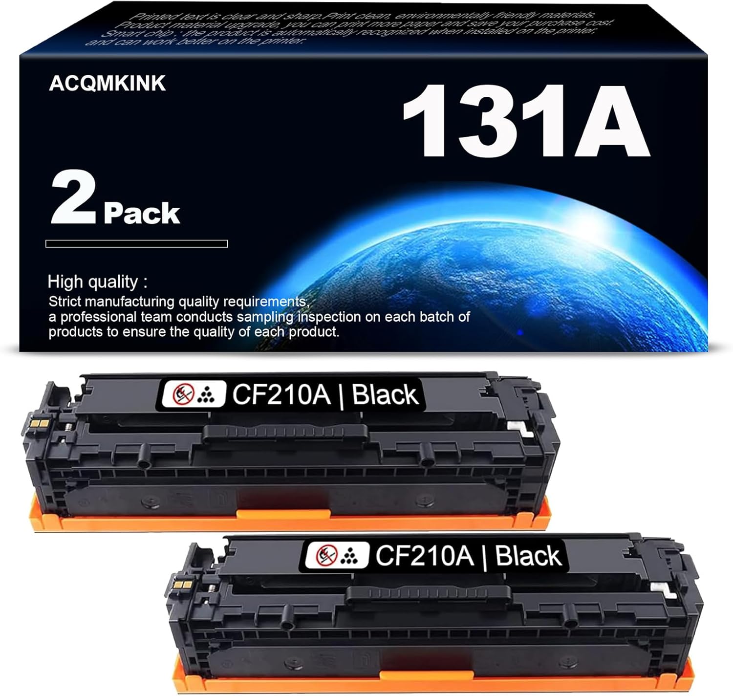 Cartucho de tóner negro 131A CF210A de repuesto para HP131A Pro 200 Color M251nw M251n M251 M276n M276nw Tinta de impresora (paquete de 2)