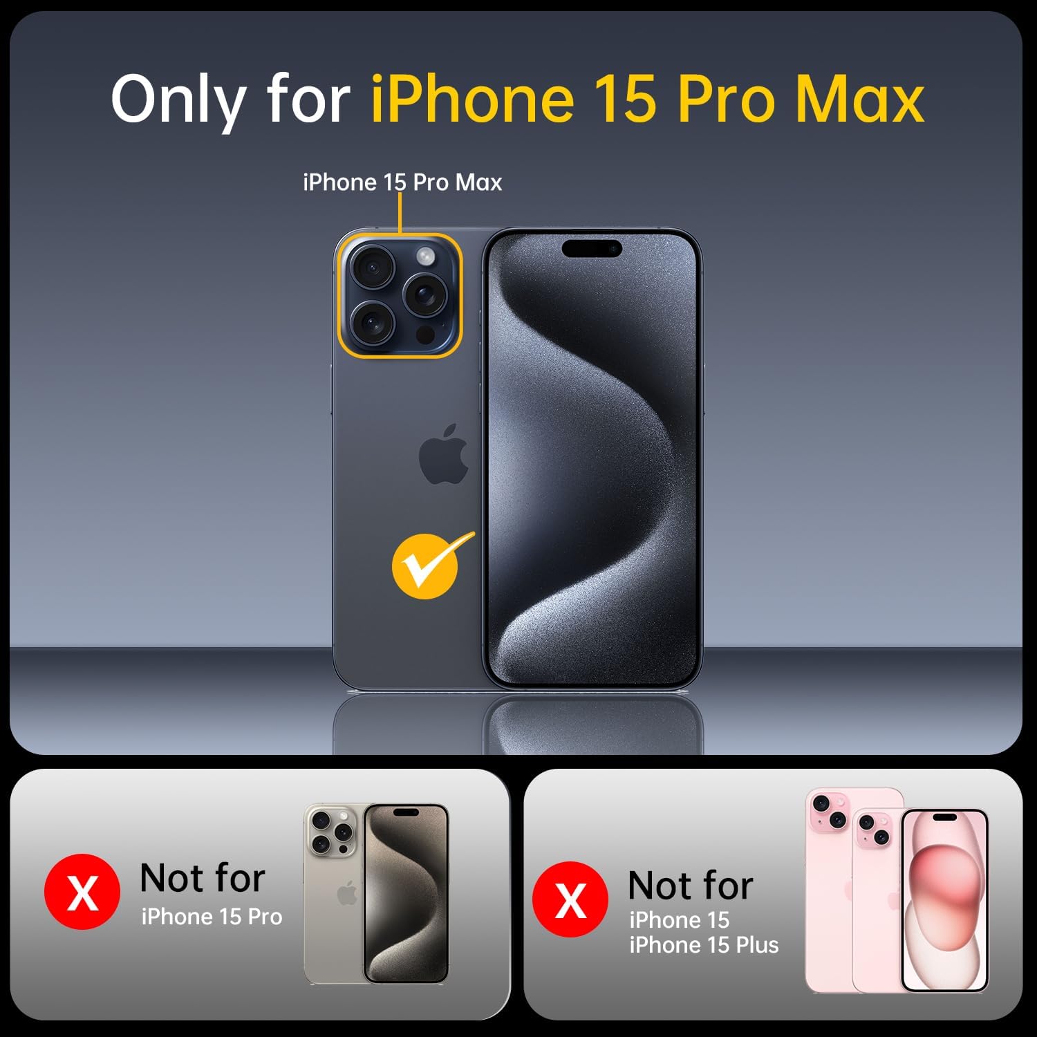 Matekxy MagSafe – Funda para iPhone 15 Pro Max, protección de grado militar, protector de pantalla de vidrio templado integrado con protector de