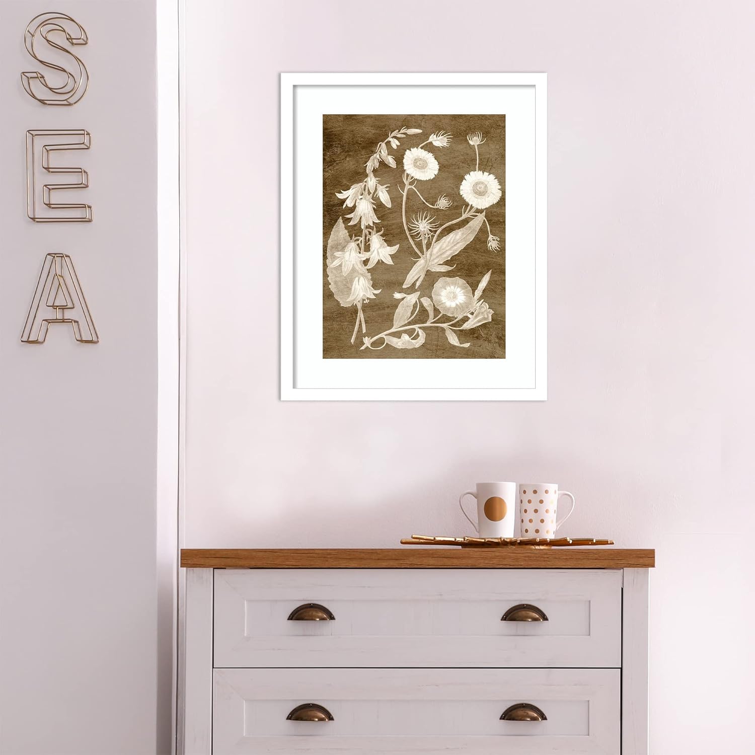 Amanti Art Framed Wall Art Print (17×21) Botanical in Taupe III by Vision Studio Framed Poster for Wall Decor, Living Room, Bedroom, Bathroom,