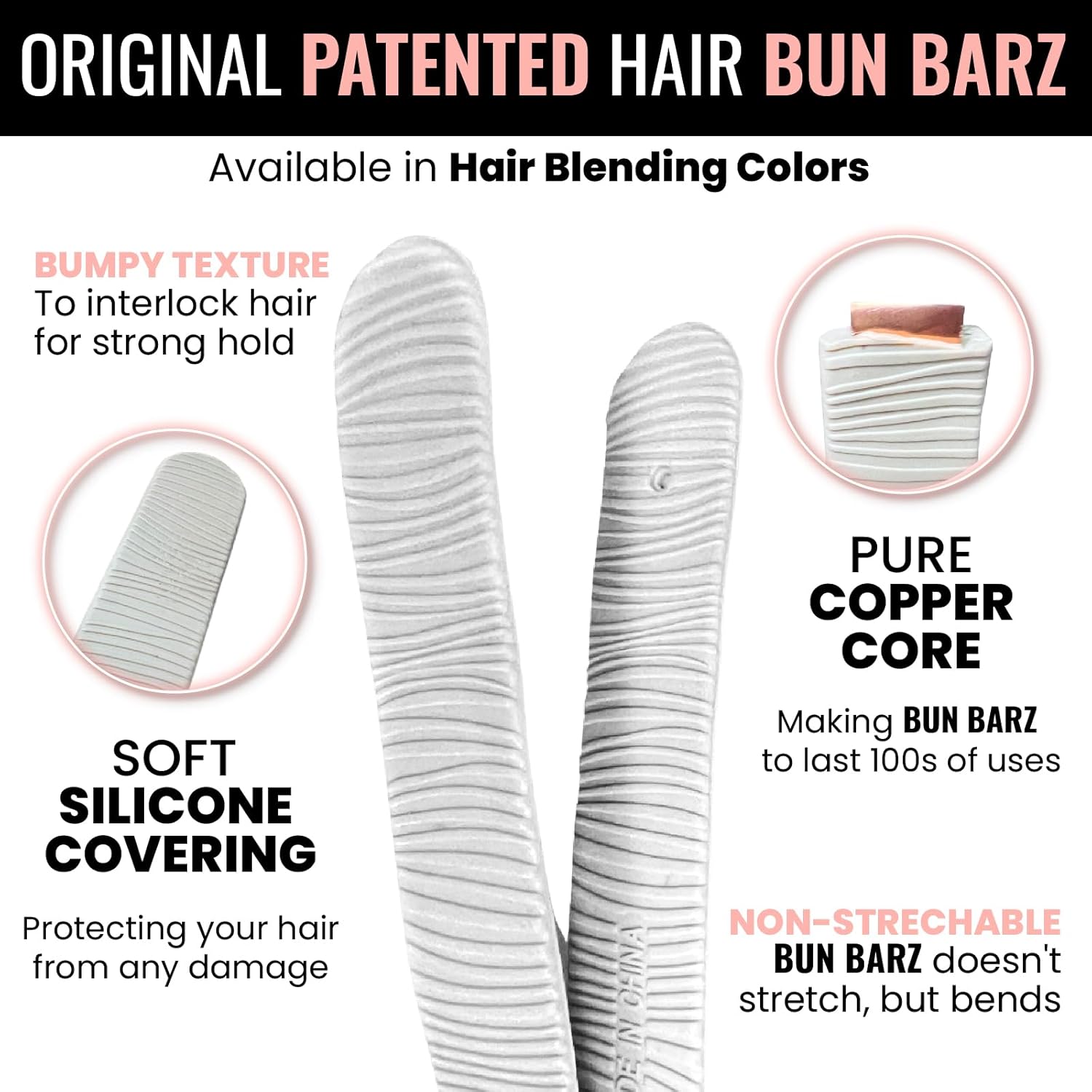 PONY-O BUN BARZ – Soporte para cola de caballo, paquete de 2 unidades, original patentado y sin daños, para hacer moños de cabello, accesorio