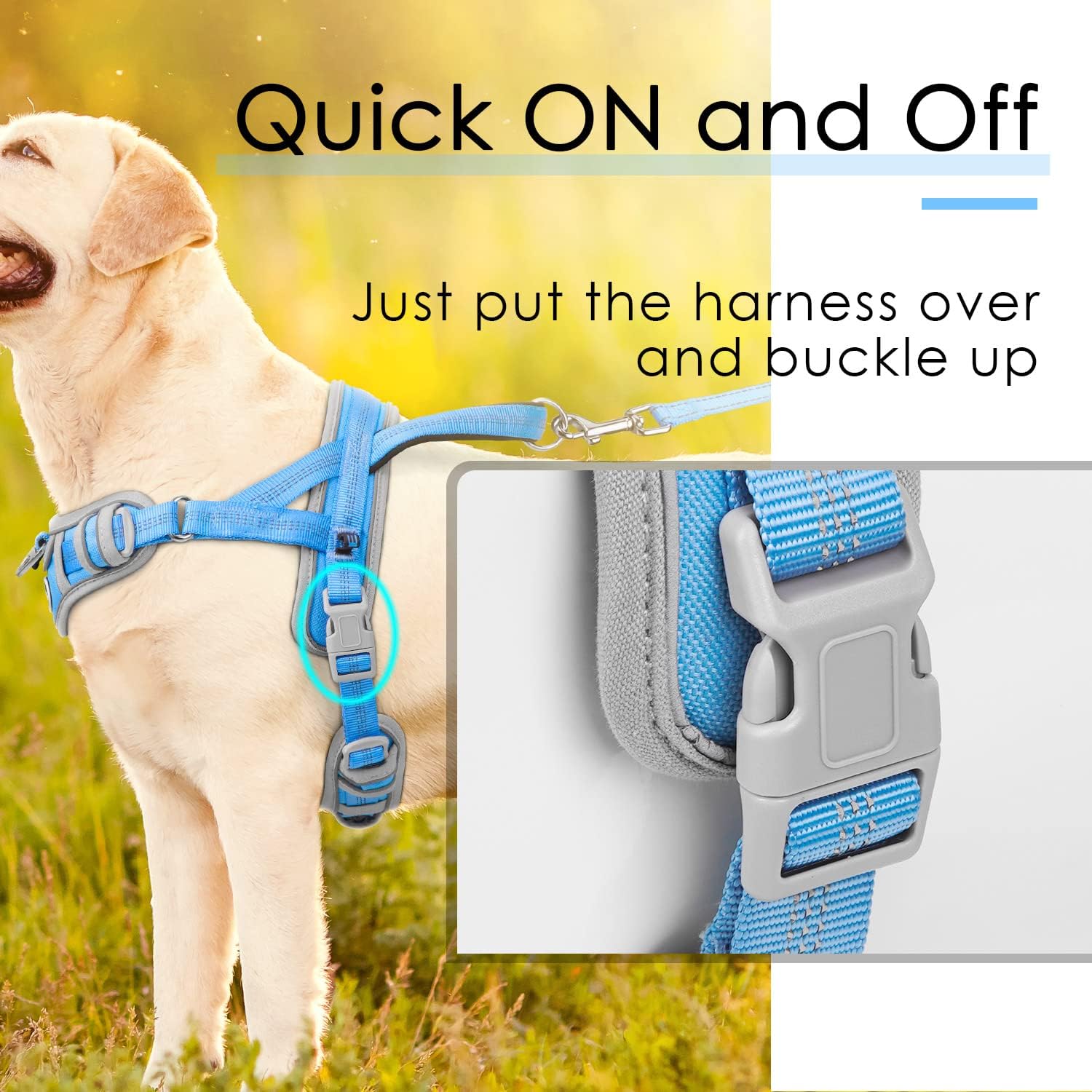 ADVENTUREMORE Arnés para perros pequeños, sin tirones, arnés ajustable reflectante para perro, chaleco para perro, a prueba de escapes, con mango