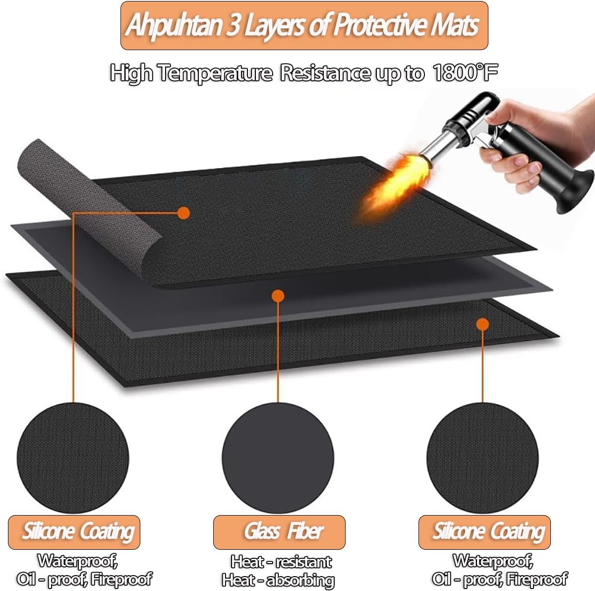 Tapete ignífugo para chimenea, de 32 x 60 pulgadas, para chimeneas, tapete medio redondo para protector de suelo de chimenea, alfombras de chimenea