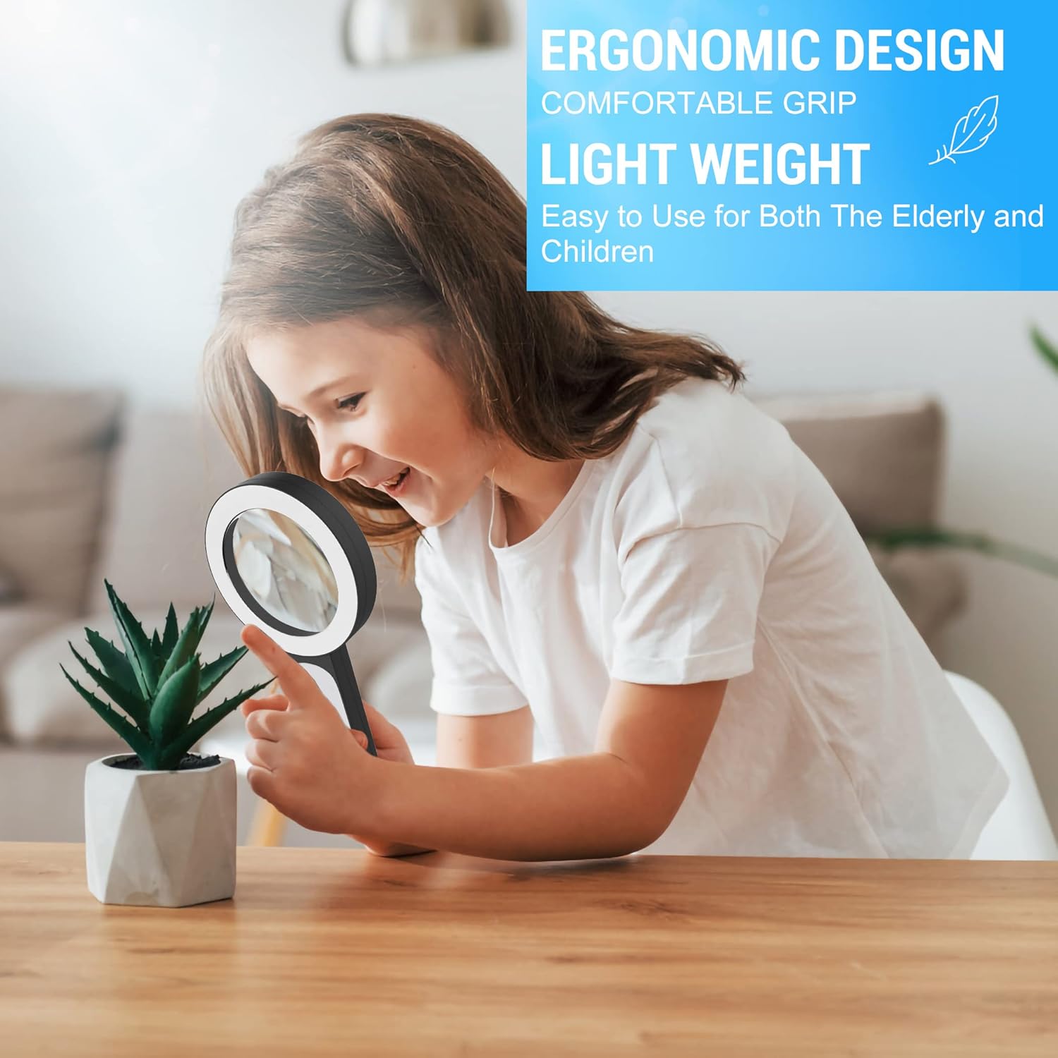 Lupa con 18 luces LED, lupa iluminada grande de mano 30X, lupa de lectura con para lectura de personas mayores, monedas, sellos, mapa, inspección,